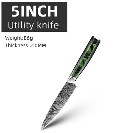 

Myvit Damascus Steel Kitchen Knife Japanese Santoku Knife Professional Chef Knife with Easy-Grip Resin Handle and Sheath