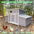 thumbnail image 6 of Chicken Coop, 58" Wooden Chicken Coop with 2 Sides Large Nesting Boxes for 4-6 Chickens, Poultry Hutch Rabbit Cage with No-Slip Ramp & Pull-Out Tray for Outdoor Farm Yard, 6 of 10