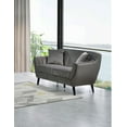 thumbnail image 4 of Topline Home Furnishings Causeuse avec deux coussins en velours bleu, 4 of 4