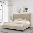 thumbnail image 5 of Bowery Hill Modern Upholstered King Bed in Tan Performance Fabric, 5 of 10