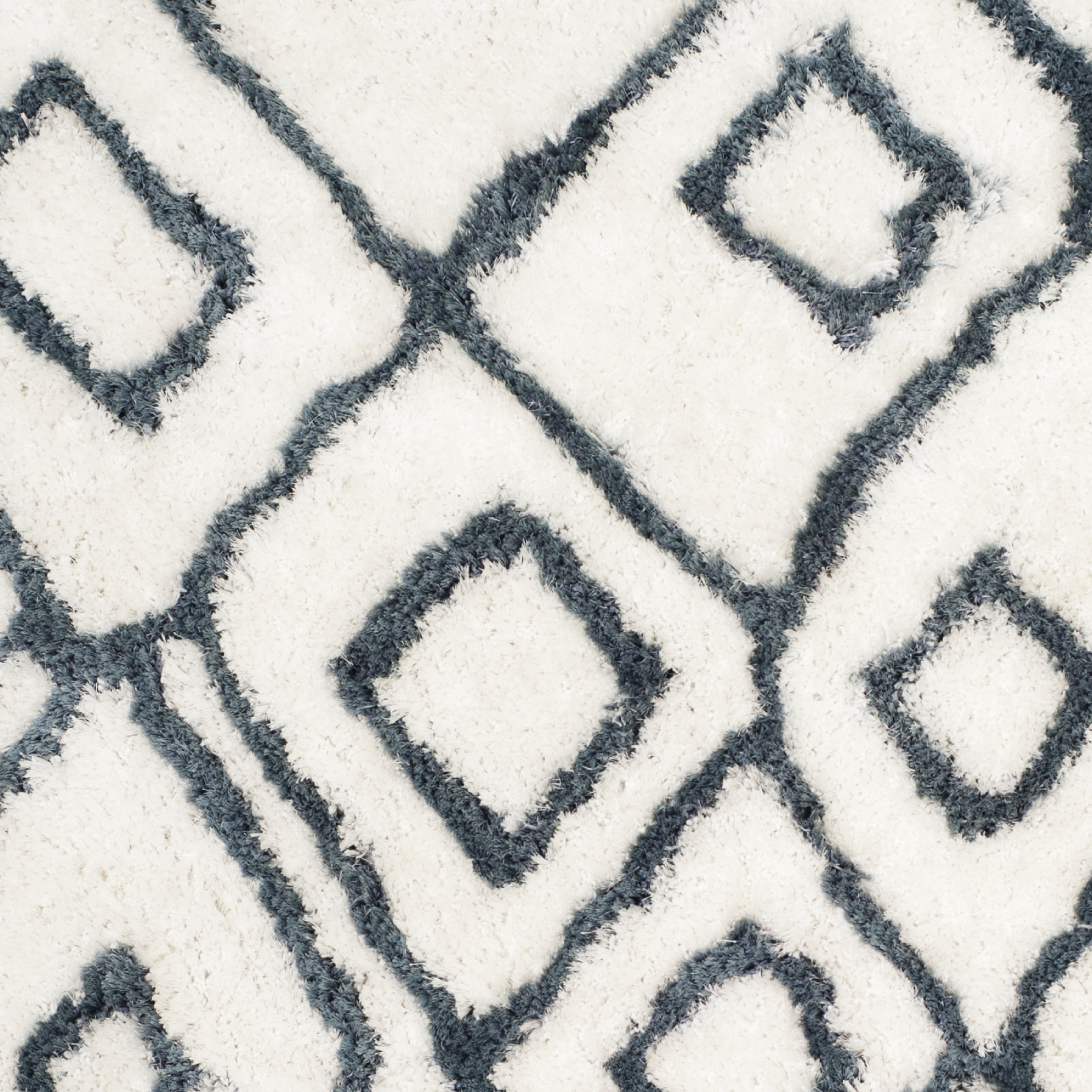 SAFAVIEH Toronto Neasa Abstract Polyester Shag Area Rug, Ivory/Blue, 3' x 5'