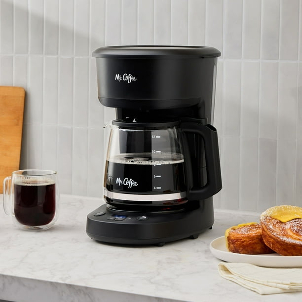 Mr. Coffee Programmable Coffee Maker, 12-Cup Coffee Maker, Black