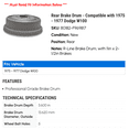thumbnail image 2 of Rear Brake Drum - Compatible with 1975 - 1977 Dodge W100 1976, 2 of 2