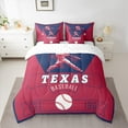 thumbnail image 2 of jejeloiu Texas Bedding Comforter Set 7pcs,Ball Game Lover Queen Bedding Sets,Baseball Sport City Queen Sheet Sets For Children,Super Cozy Room Decor Reversible, 2 of 8