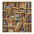 thumbnail image 3 of Ambesonne Library Shower Curtain, Love Reading Books Heart, 69"Wx75"L, Multicolor, 3 of 3