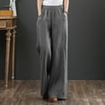 thumbnail image 2 of Ketyyh-chn99 Womens Pants Women's Casual Pants Summer High Waist Wide Leg Long Trousers Grey,L, 2 of 4