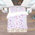 thumbnail image 3 of Designart 'Pink Purple Paisly' Bohemian & Eclectic Duvet Cover Set, 3 of 4