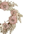 thumbnail image 4 of Northlight Champange and Pink Flower Wreath, 24-Inch, Unlit, 4 of 4