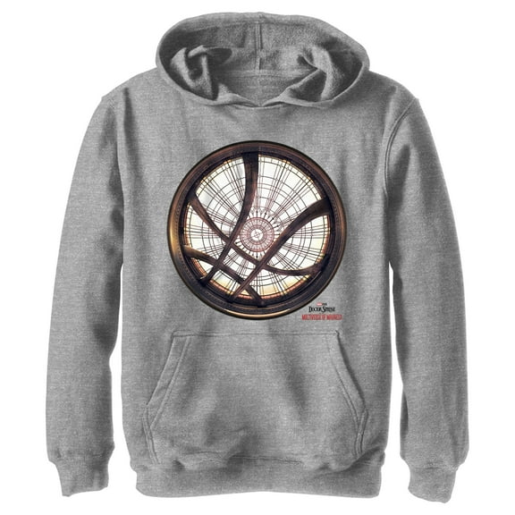 Boy's Marvel Doctor Strange in the Multiverse of Madness Sanctum Window Pull Over Hoodie Athletic Heather X Large