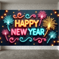 thumbnail image 3 of Decorative Design New Year Banner Colorful Fireworks Celebratory Backdrop for Party Celebration Festive Decoration Photo Shoot, 3 of 3