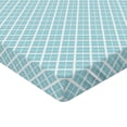thumbnail image 2 of Ambesonne Aqua Fitted Sheet, Swirled Waves Ocean Theme, Full Size, Pale Blue White, 2 of 3