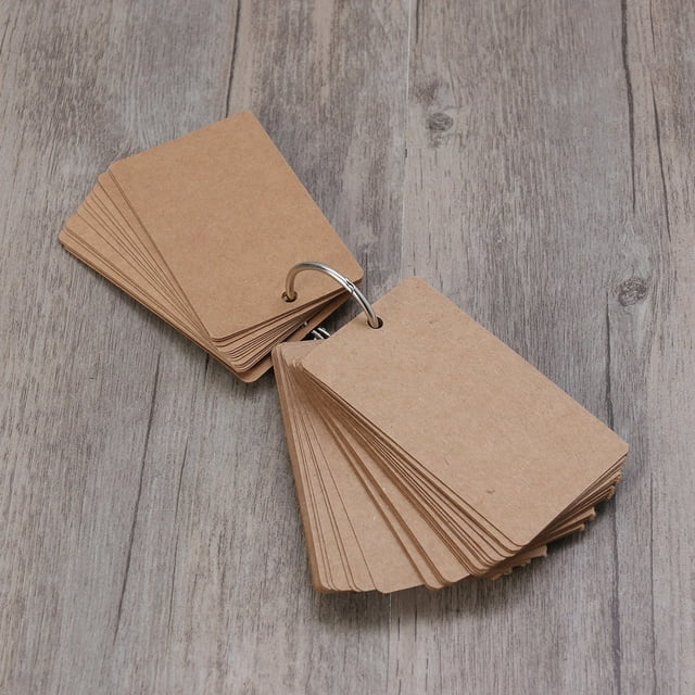 AURARMLET Tarjetas De De Papel Kraft Con Anillo Metálico Para Apuntar Y Organizar