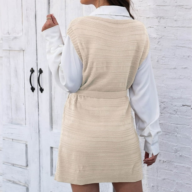 ribbed vest dress Susan Knit Vest Dress in Black M/L