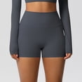 thumbnail image 4 of JIUWEN Gym Shorts Women Crossover Biker Shorts High Waisted Spandex Workout Yoga Booty Shorts with Pockets-Dark Gray-Xl,Gym Shorts Women,Butt Lifting Shorts,Booty Shorts, 4 of 9