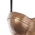 thumbnail image 3 of de mujer Tops Camisole Tank Crop Top Cuero con cuello en Girls Backless Halter para Party Festival Rave , Oro, 78x22CM 40/90C 78x22CM 40 a 90C Oro Yinane Camisetas sin mangas, 3 of 3