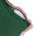 thumbnail image 3 of Creative Co-Op Cotton Blend Velvet Printed Pillow with Floral Pattern and Eyelash Fringe, Green, Pink and Orange Color, 3 of 5