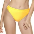 thumbnail image 3 of TOWED22 Women Swim Bottom High Waist Bikini Short Briefs Tummy Control Tankini Solid Bathing Suit(Yellow,L), 3 of 4