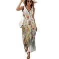 thumbnail image 2 of Watercolor Wildflowers Spring Summer (10) Dress Summer Street Style Bohemia Long Dresses Female Sleeveless Printed Maxi Dress, 2 of 9