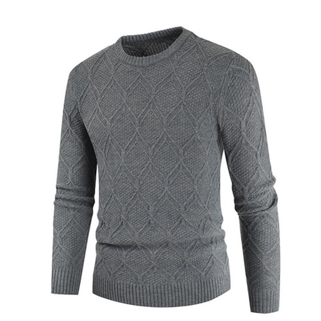 KIHOUT Winter Warm Coats Men's Fashion Fall Winter Sweater Loose Large Size Solid Color Sweater Pullover,Size L-3XL