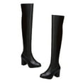 thumbnail image 5 of WHAMVOX  High Heel Round Toe Boots Over-the-knee Footwear Miss Black, 5 of 8