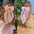 thumbnail image 4 of YooGuoGuo Hair Bows for Women Girls 3Pcs Pink Red Rose Red Silky Satin Large Bows Hair Clip Oversized Hair Ribbons Long Tail Big Bows Hair Accessories, 4 of 7