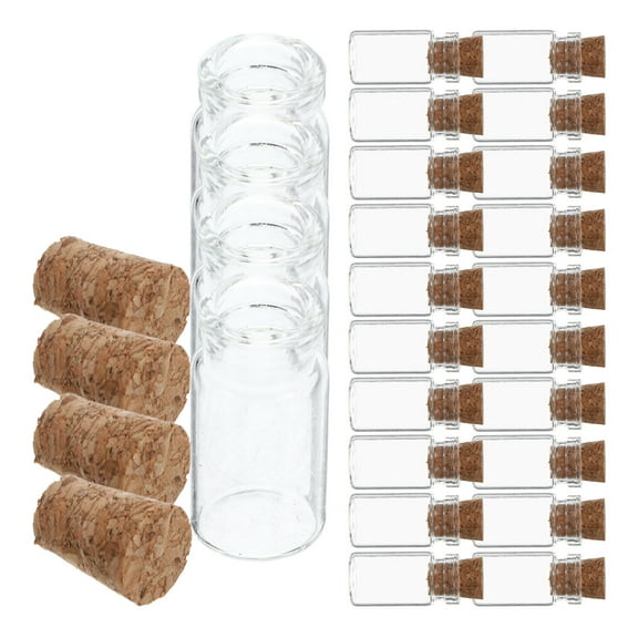 WHAMVOX 24 Pieces Small Glass Bottles with Cork Lids for Home Use and Versatile Decorative