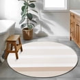 thumbnail image 3 of Round Rugs 3Ft, Brown Stripe Round Area Rug Washable Indoor Throw Carpet, Modern Rustic Horizontal Brown Striped Small Non Slip Circle Rug for Bedroom Living Room Home Decor Aesthetic, 3 of 8