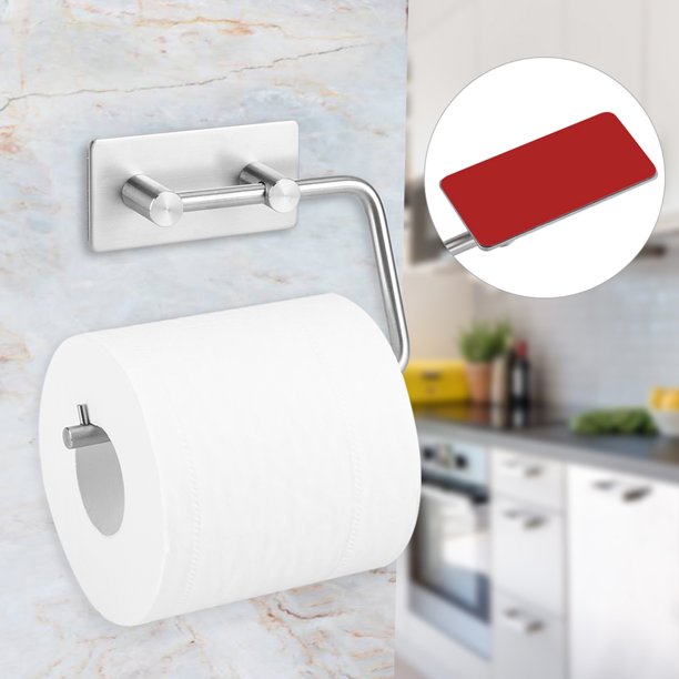 Porte-rouleau De Papier Toilette Adhésif - Inox 304, Sans Perçage, Pour Salle De Bain Ou Cuisine - Design Moderne