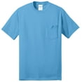 thumbnail image 2 of Port Company Tall 50/50 Cotton/Poly TShirt with Pocket (PC55PT) Aquatic Blue, XLT, 2 of 3