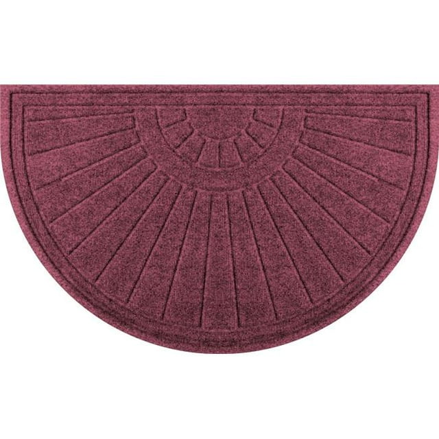 Aqua Shield 20260602439 24 x 39 in. Sunburst Half Round Doormat - Bordeaux