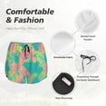 thumbnail image 4 of Bixox Women's Colorful Palm Leaves pattern 2 in 1 Running Shorts - Lightweight Athletic Workout Gym Yoga Shorts Liner with Pockets - X-Large, 4 of 7