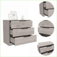 thumbnail image 3 of Dressers, Kaia 3-Drawer Light Gray Dresser with Superior Top | Gray | Particle Board, 3 of 9