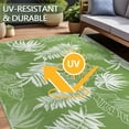 thumbnail image 4 of Aonewoe Outdoor Plastic Straw Rug 9x12 Waterproof Patio Rug Reversible Indoor Outdoor Rugs Outside Carpet for RV, Picnic, Backyard, Deck, Balcony, Porch, Beach, White & Light Green, 4 of 8