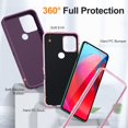thumbnail image 4 of SaniMore for Motorola Moto G Play 2023 Case, 3-Layer Shock Absorbing Non-Slip Stripes [Soft Silicone Rubber] [Hard PC Bumper] Military Grade Shockproof Protective Cover for Moto G Play, Purple, 4 of 9