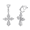 White, variant on Dangle Cross Clip on Earrings for Women Gold Goth Cross Earrings 18K Gold Plated Hypoallergenic Statement Earrings Trendy Zircon Jewelry