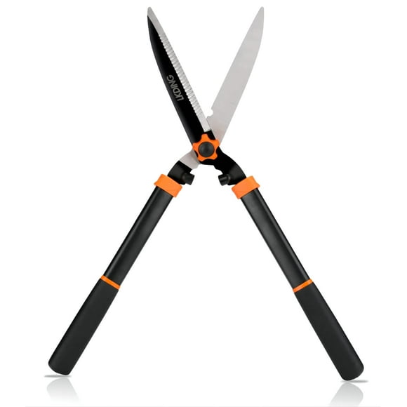 LKDING Lightweight Hedge Shears Manual Hedge Clippers for Trimming Borders Topiaries Boxwood and Decorative Grasses, 21 Inch Carbon Steel Bush Cutter