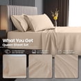 thumbnail image 6 of 4-Piece Extra Deep Pocket Sheet Set | Fits 18 to 21 Inch Mattresses, Soft Cooling Microfiber, Hotel Luxury, Wrinkle & Fade Resistant, OEKO-TEX Certified | Utopia Bedding, Queen, Beige, 6 of 6