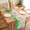 thumbnail image 3 of Easter Bunny Table Runner - 60 Inch Long, Kitchen Dining Table Runner Dresser Scarves, Spring Easter Eggs Floral Rustic Burlap Farmhouse Decor for Coffee Tables Wedding Party Banquet, 3 of 8