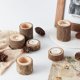 thumbnail image 5 of Juego de 6 portavelas de madera para velas de té en 3 tamaños. Portavelas votivas de madera para velas de té., 5 of 6