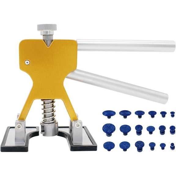 DEXIMRO Dent Puller Kit, Professional Car Paintless Dent Removal Kit with Golden Lifter, Bridge Puller, Suction Cup for Repairs 96% of Car Dents, Dent Puller Tools for Car Hail Damage