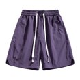 thumbnail image 5 of UVEASISHA Mens Tracksuit 2 Piece Set Half Zip Short Sleeve Shirt and Drawstring Short Pants Lounge Sets Oversized Casual Sweatsuits Outfits with Pockets Purple L, 5 of 10