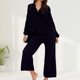 thumbnail image 3 of Mujeres con cuello en V Primavera Otoño Trajes femeninos Causal Conjunto de dos piezas Botón Uso diario FLhrweasw Nuevo, 3 of 7