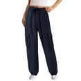 thumbnail image 5 of Gibobby Pantalones deportivos de mujer Pantalones Cargo para mujer, pantalones informales de cintura alta para correr, pantalones holgados de sarga para exteriores(Marina,XL), 5 of 5