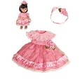 thumbnail image 2 of Pink Satin Dress with Headband & Matching Babydoll for 18-Inch Dolls | Dolls Clothes, 2 of 6