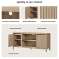 thumbnail image 5 of SICOTAS Modern TV Stand for TVs up to 65", Fluted TV Console Table with Storage Cabinets & Adjustable Shelves, 26" Tall Entertainment Center for Living Room, Light Oak, 5 of 7