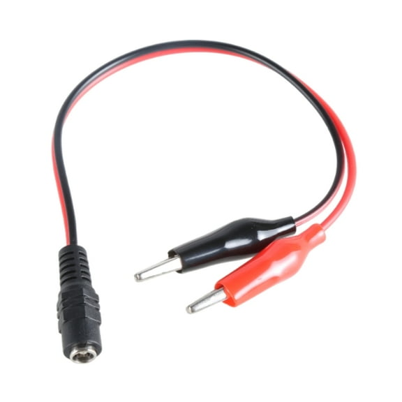 DC 5.5x2.1mm Connector to 2 Alligator Clips Power Cable for LED Router Fan Speaker 26cm Supports 1V 36V 2A