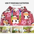 thumbnail image 6 of Hoodies for Women - Cow And Flower Comfrt Colour Drawstring Women'S Fashion Hoodies & Sweatshirts, Fall Outfits Clothes for Women 2024 Pullover with Kangaroo Pocket, 6 of 7
