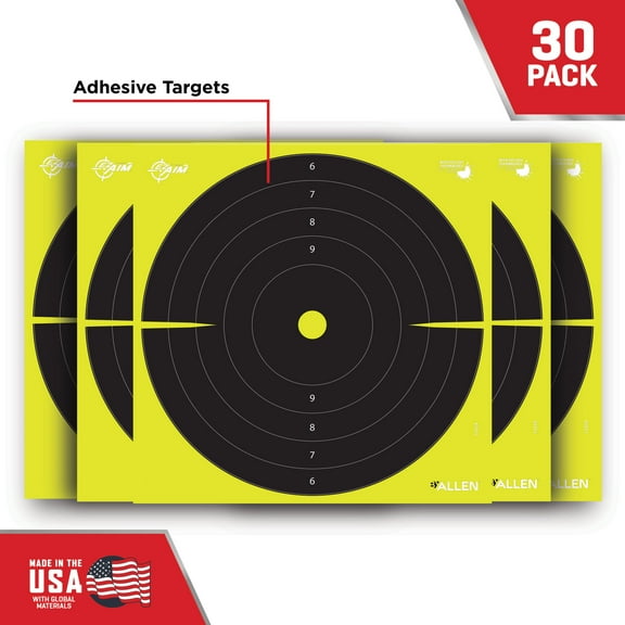 Ez Aim Splash Bullseye Paper Shooting Targets, 12.5," 30-Pack, Black