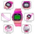 thumbnail image 3 of SKMEI Women Digital Sports Watch Contrast Color Dual Time Mode Date Week Alarm Clock Backlight 5ATM Waterproof Female Fashion Watches for Daily Life Students Teenagers Wristband Gifts, 3 of 8