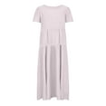 thumbnail image 5 of Womens Casual Dresses for Summer Short Sleeve Crewneck Flare Long Dress Loose Flowy Beach Sundress, 5 of 7